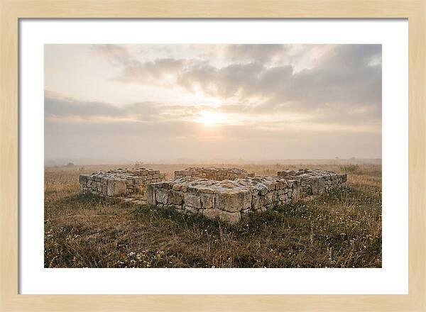 Rough Stone Foundation At Sunrise