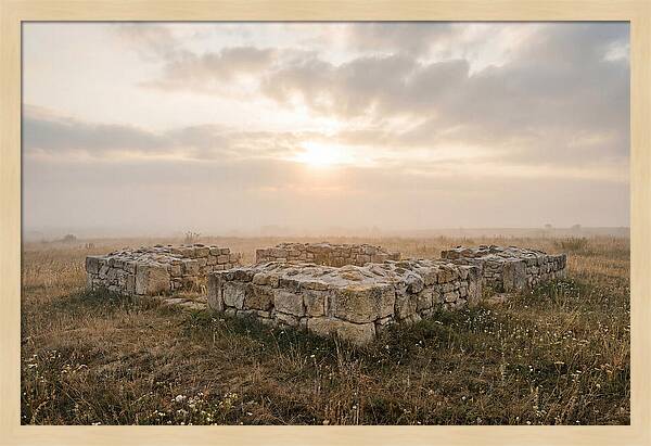 Rough Stone Foundation At Sunrise
