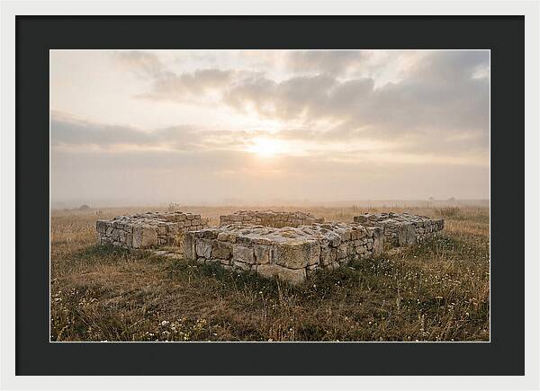 Rough Stone Foundation At Sunrise
