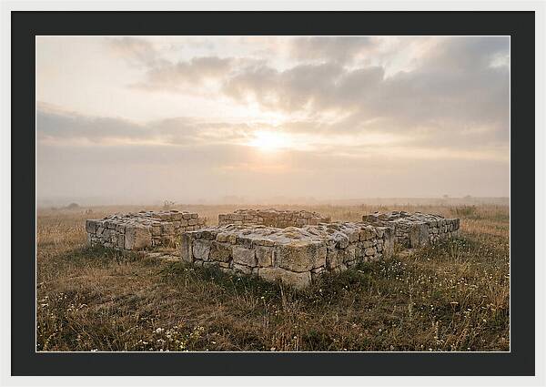 Rough Stone Foundation At Sunrise