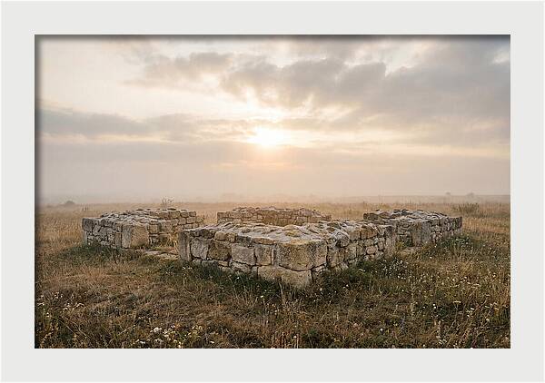 Rough Stone Foundation At Sunrise