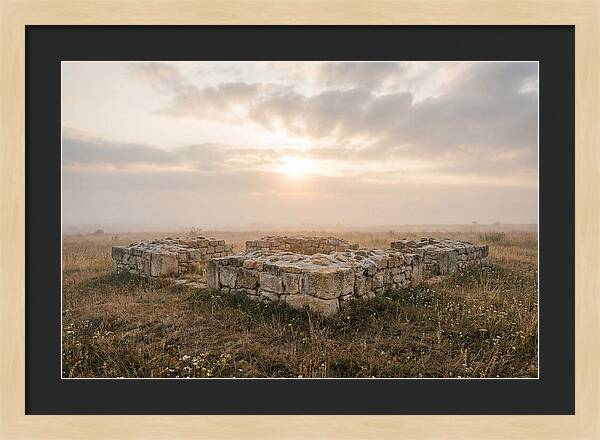 Rough Stone Foundation At Sunrise