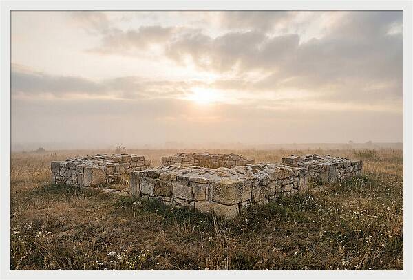 Rough Stone Foundation At Sunrise