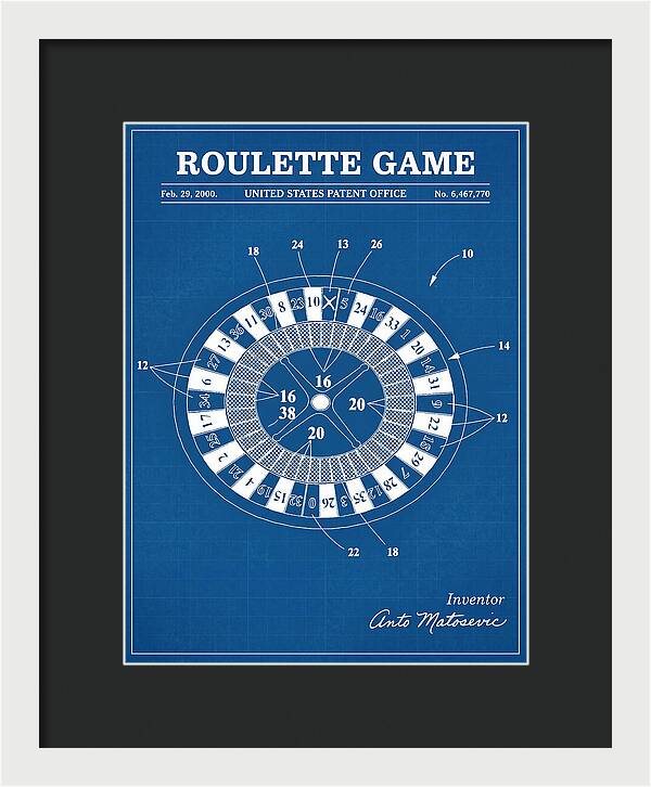 Roulette Game Blueprint Patent Us6467770b1