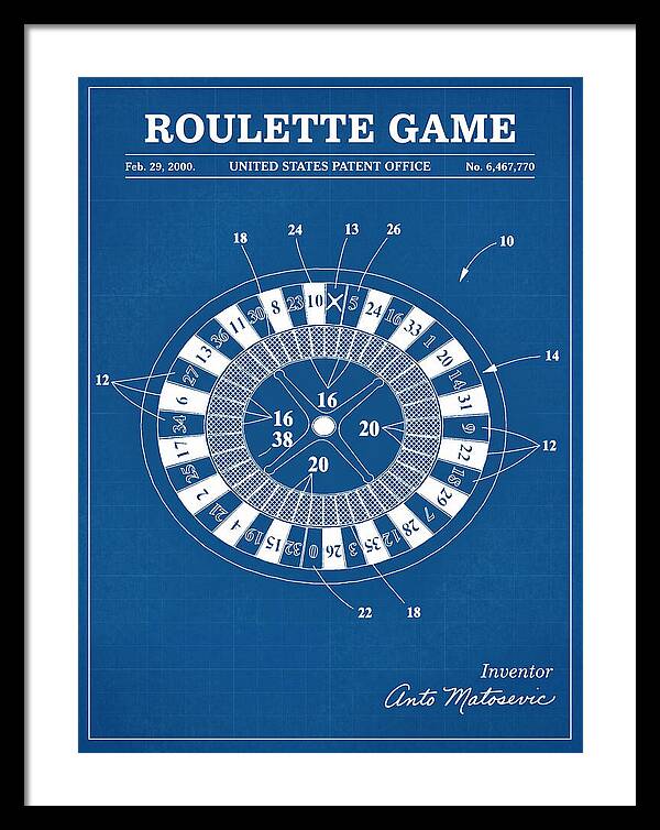 Roulette Game Blueprint Patent Us6467770b1