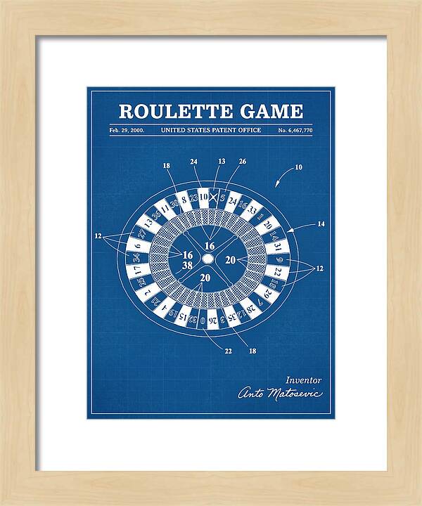 Roulette Game Blueprint Patent Us6467770b1