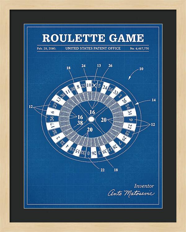 Roulette Game Blueprint Patent Us6467770b1