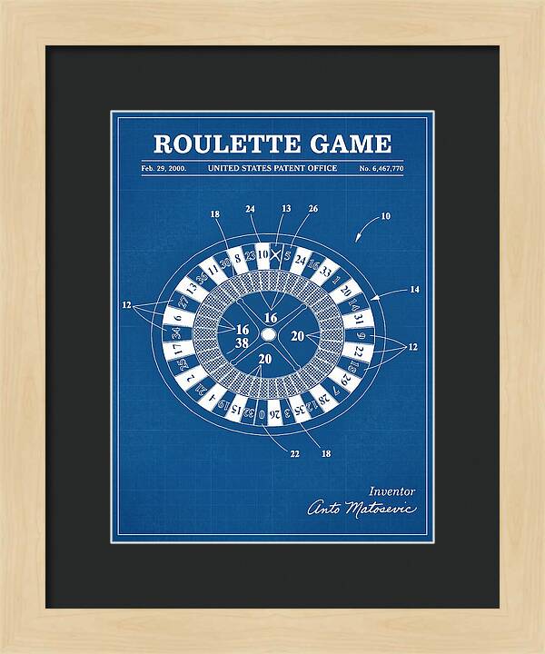 Roulette Game Blueprint Patent Us6467770b1