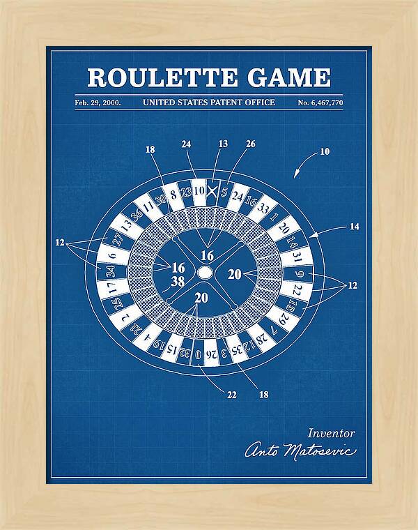 Roulette Game Blueprint Patent Us6467770b1