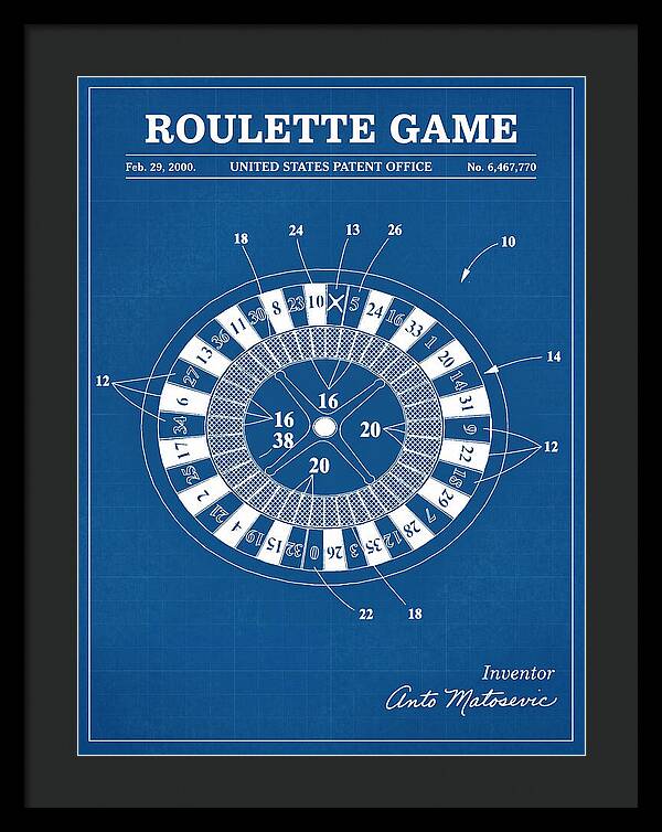Roulette Game Blueprint Patent Us6467770b1