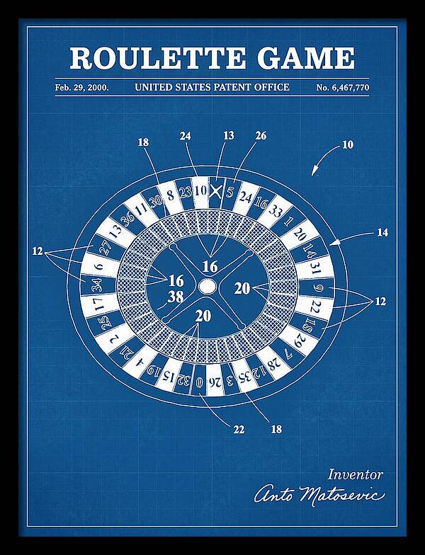 Roulette Game Blueprint Patent Us6467770b1