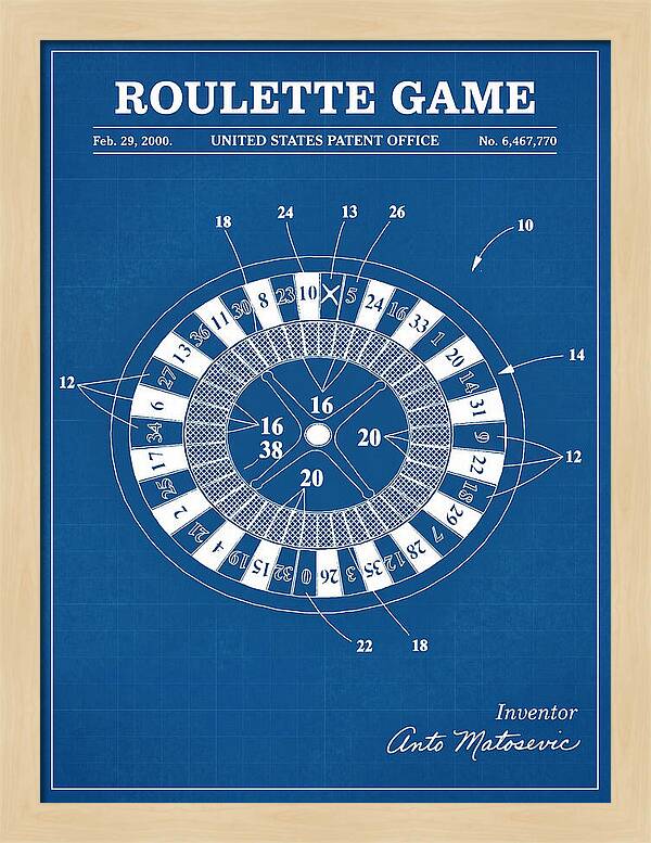 Roulette Game Blueprint Patent Us6467770b1