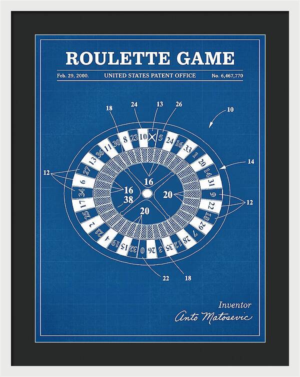 Roulette Game Blueprint Patent Us6467770b1