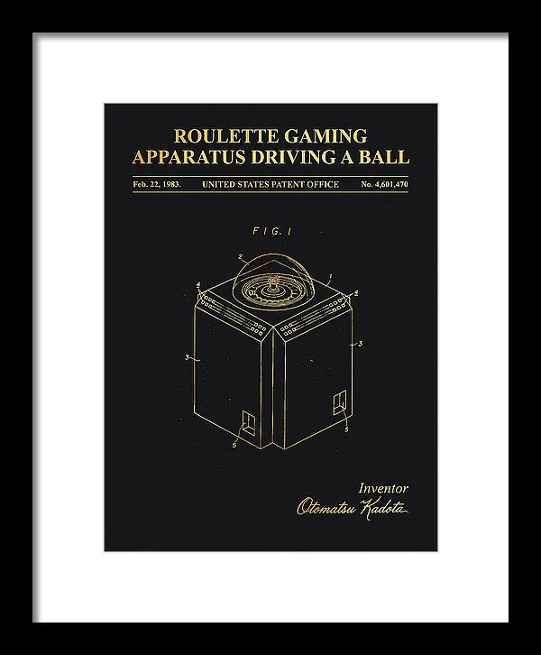 Roulette Gaming Apparatus Gold Patent Us4601470a