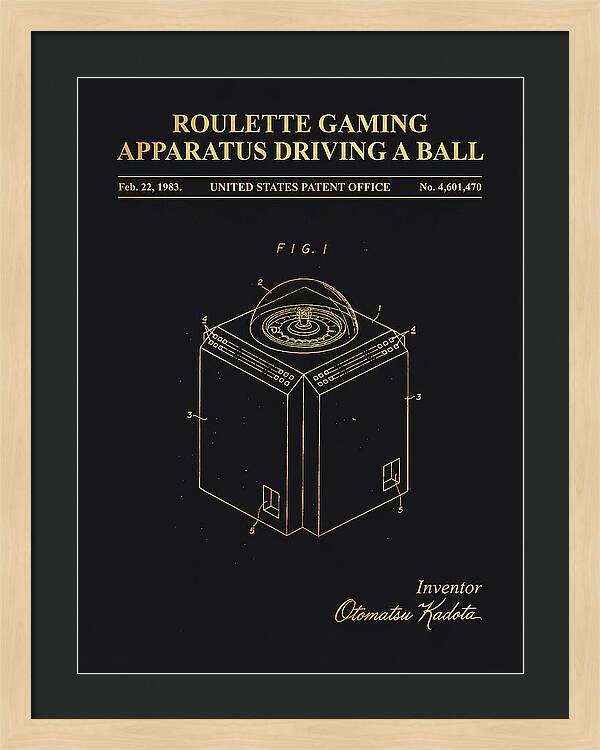 Roulette Gaming Apparatus Gold Patent Us4601470a