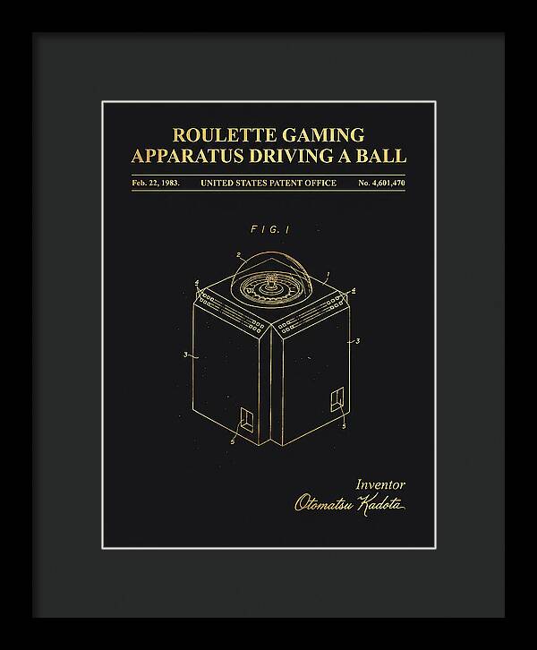 Roulette Gaming Apparatus Gold Patent Us4601470a