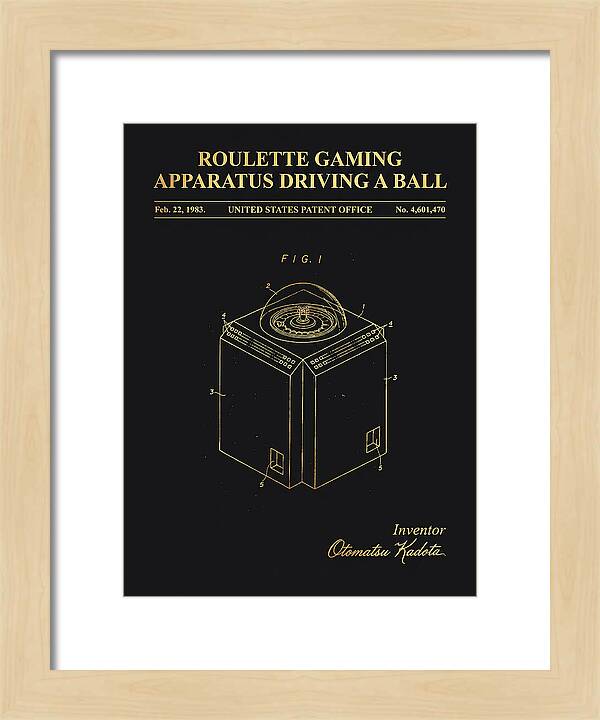 Roulette Gaming Apparatus Gold Patent Us4601470a