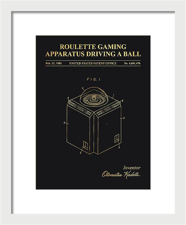Roulette Gaming Apparatus Gold Patent Us4601470a