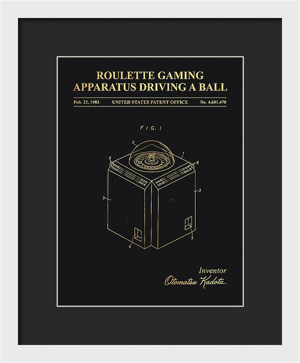 Roulette Gaming Apparatus Gold Patent Us4601470a