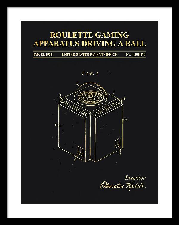 Roulette Gaming Apparatus Gold Patent Us4601470a