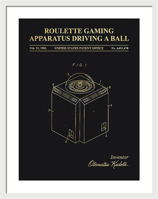 Roulette Gaming Apparatus Gold Patent Us4601470a