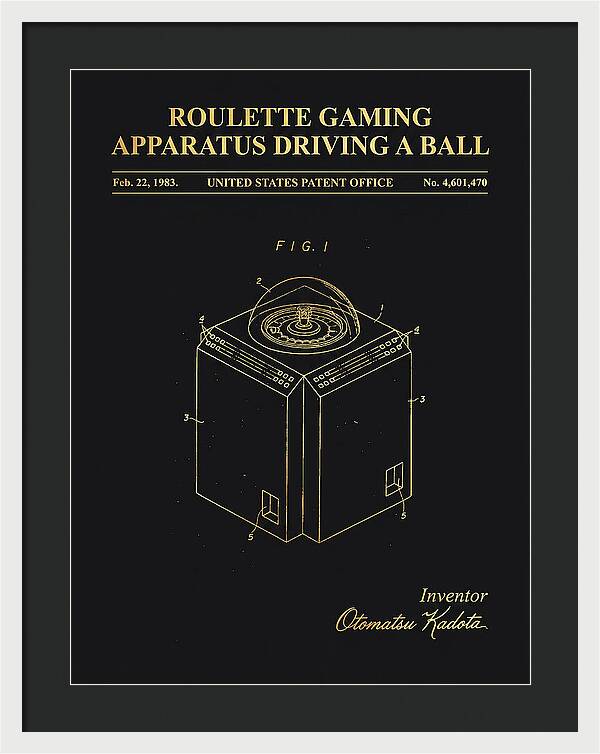 Roulette Gaming Apparatus Gold Patent Us4601470a