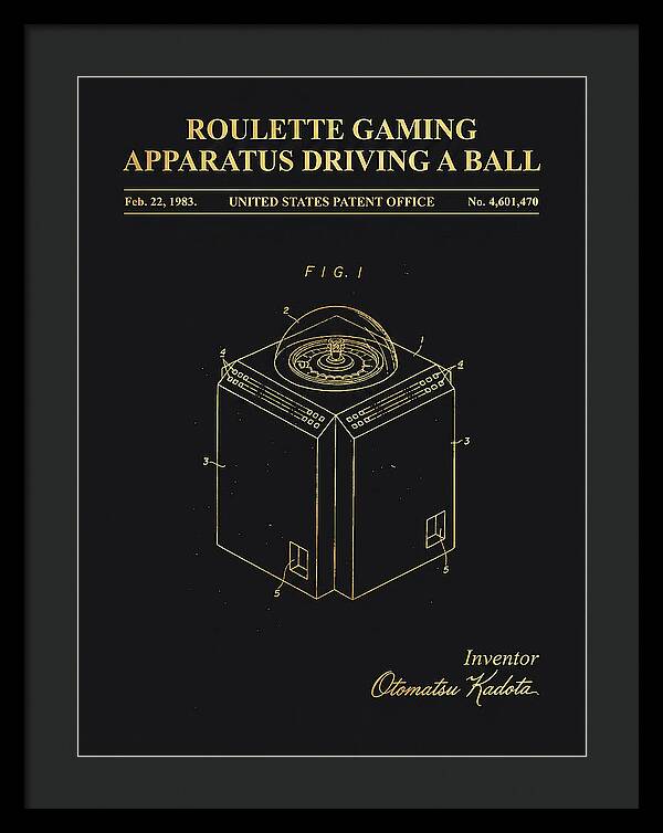 Roulette Gaming Apparatus Gold Patent Us4601470a