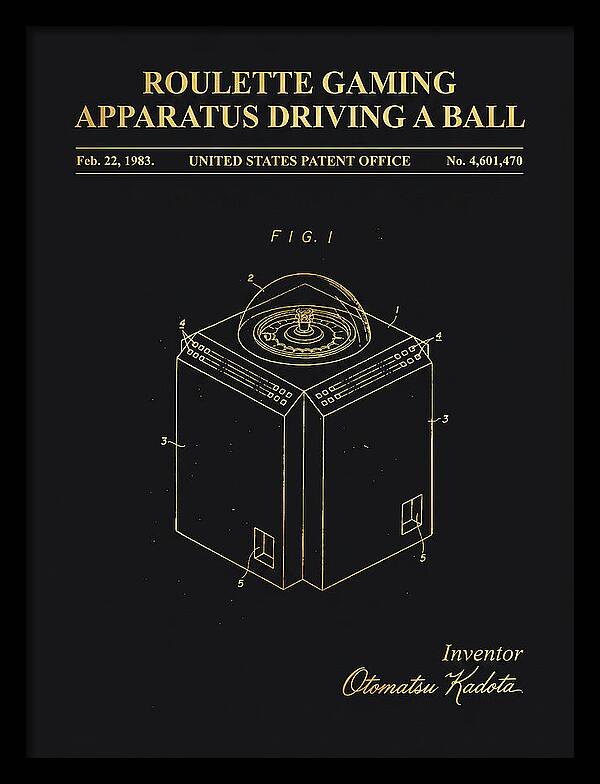 Roulette Gaming Apparatus Gold Patent Us4601470a