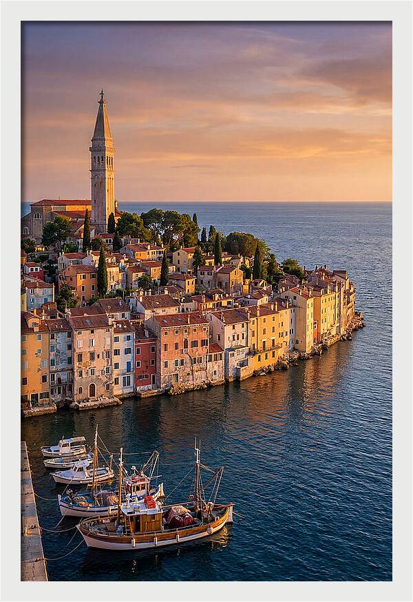 Rovinj Old Town At Golden Hour