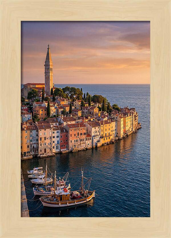 Rovinj Old Town At Golden Hour