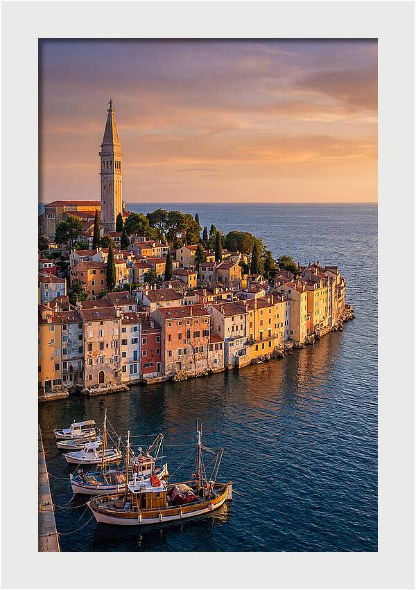Rovinj Old Town At Golden Hour