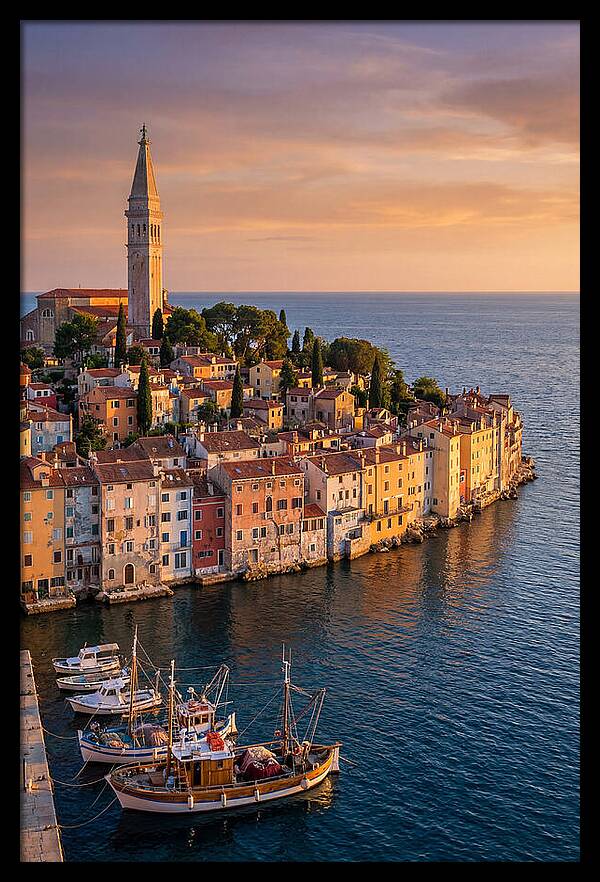 Rovinj Old Town At Golden Hour