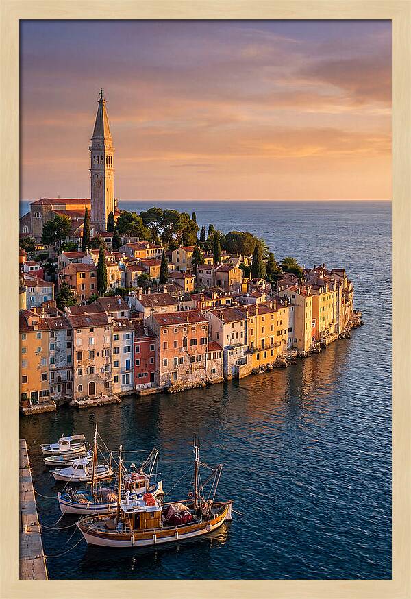 Rovinj Old Town At Golden Hour