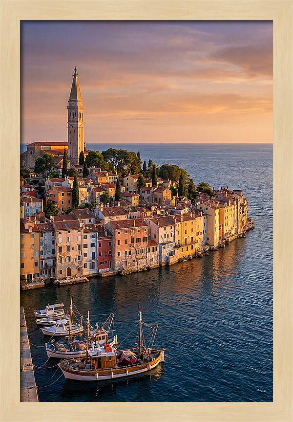 Rovinj Old Town At Golden Hour
