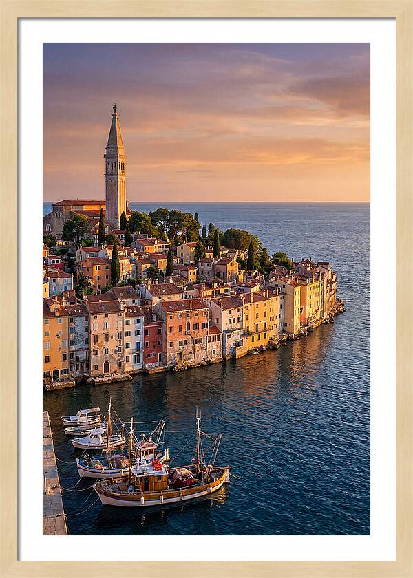 Rovinj Old Town At Golden Hour