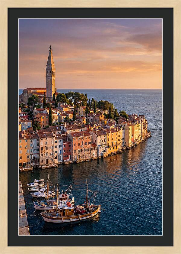 Rovinj Old Town At Golden Hour