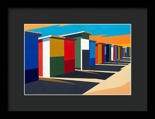 Row Of Colorful Beach Cabins