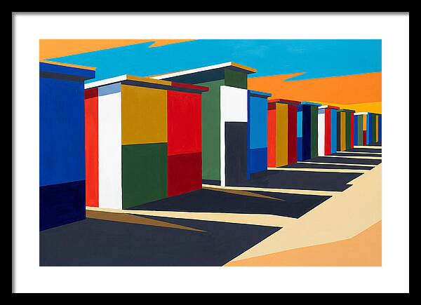 Row Of Colorful Beach Cabins