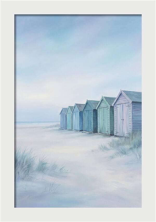Row Of Painted Beach Huts