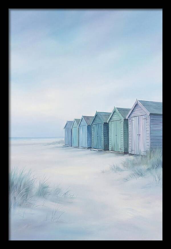 Row Of Painted Beach Huts