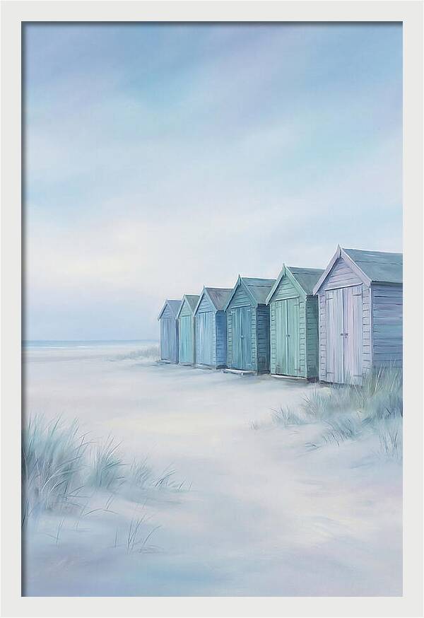 Row Of Painted Beach Huts