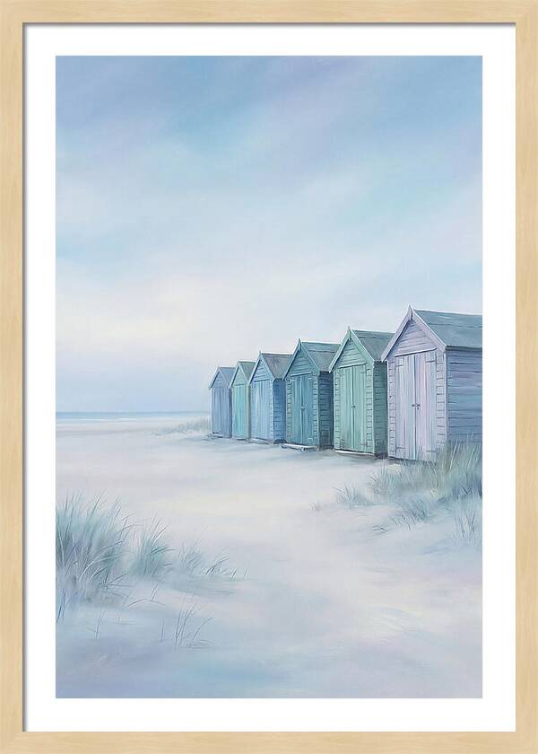 Row Of Painted Beach Huts