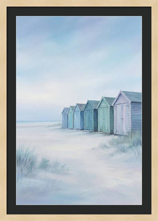 Row Of Painted Beach Huts