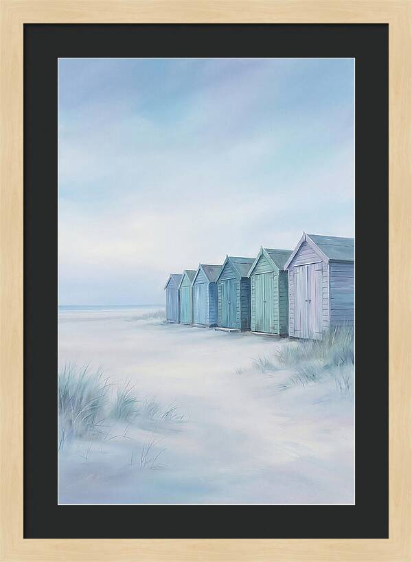 Row Of Painted Beach Huts
