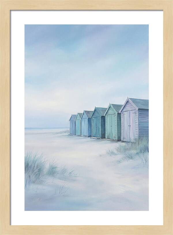 Row Of Painted Beach Huts
