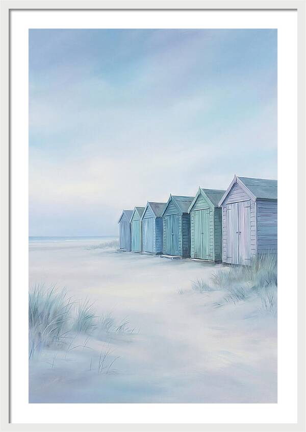 Row Of Painted Beach Huts