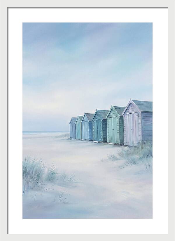 Row Of Painted Beach Huts