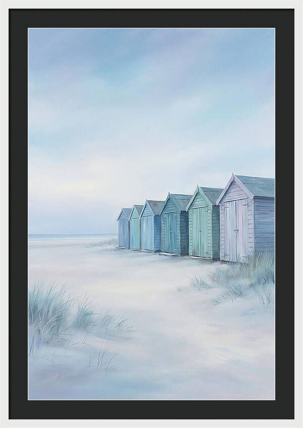 Row Of Painted Beach Huts