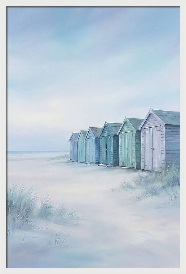 Row Of Painted Beach Huts