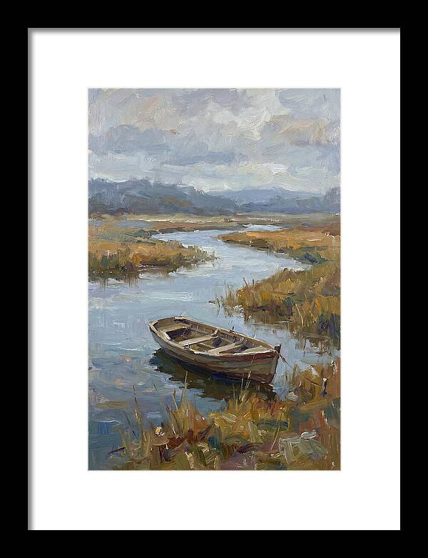 Rowboat Amidst Tranquil Waters